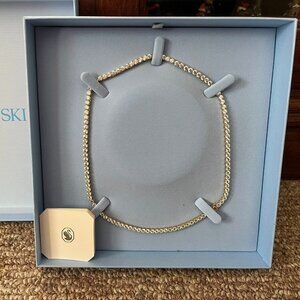 Elegant Gold and Silver Tennis Necklace